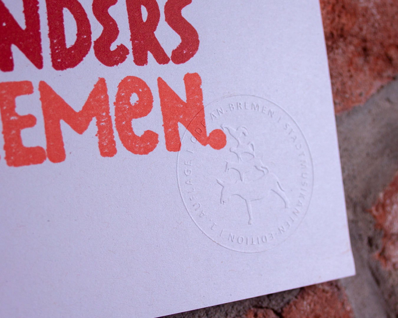 Ode an Bremen - DIN A3 - Stadtmusikanten Edition (rot)