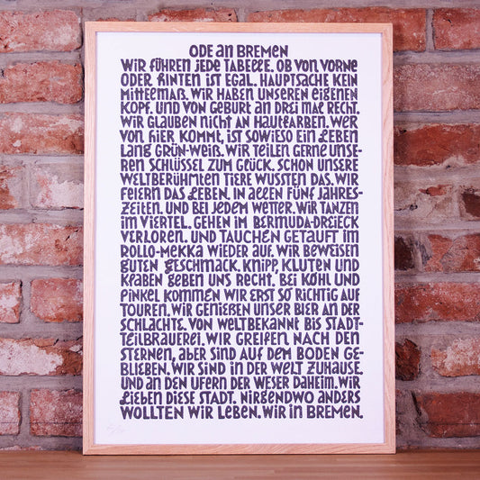 Ode an Bremen - DIN A2 - Roland Edition (schwarz)